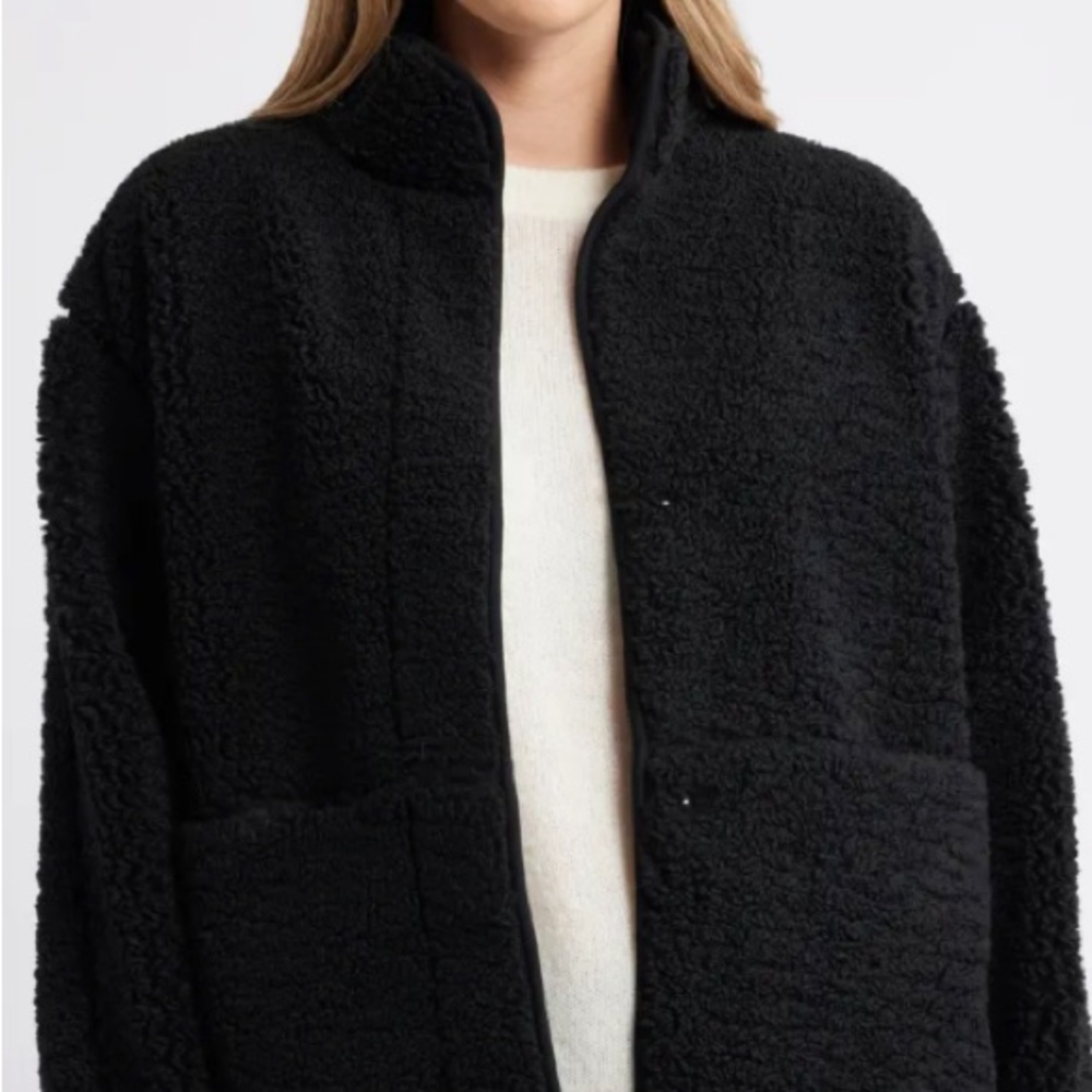 Caslon (Nordstrom) NWT Faux Shearling/Sherpa Jacket in Black - XL - 🏆HOST PICK!🏆